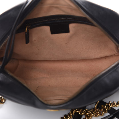 Gucci Calfskin Matelasse Medium GG Marmont Chain Shoulder Bag Black 5 of 9
