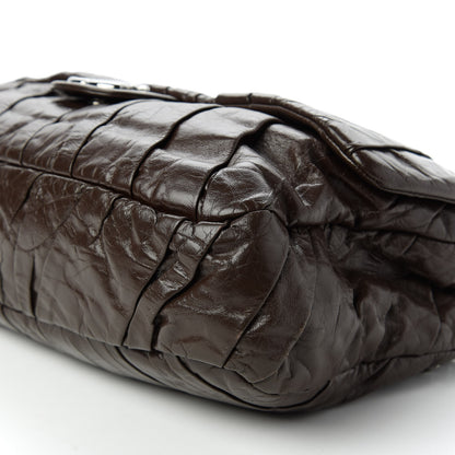 Chanel Glazed Calfskin Twisted Maxi Flap Dark Brown 7 of 11