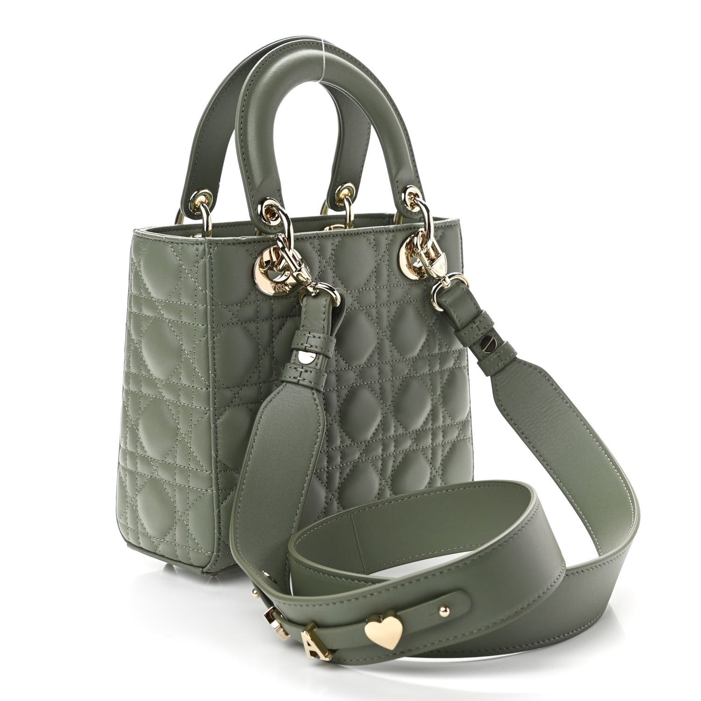Lambskin Cannage Small My ABCDior Lady Dior Cedar Green