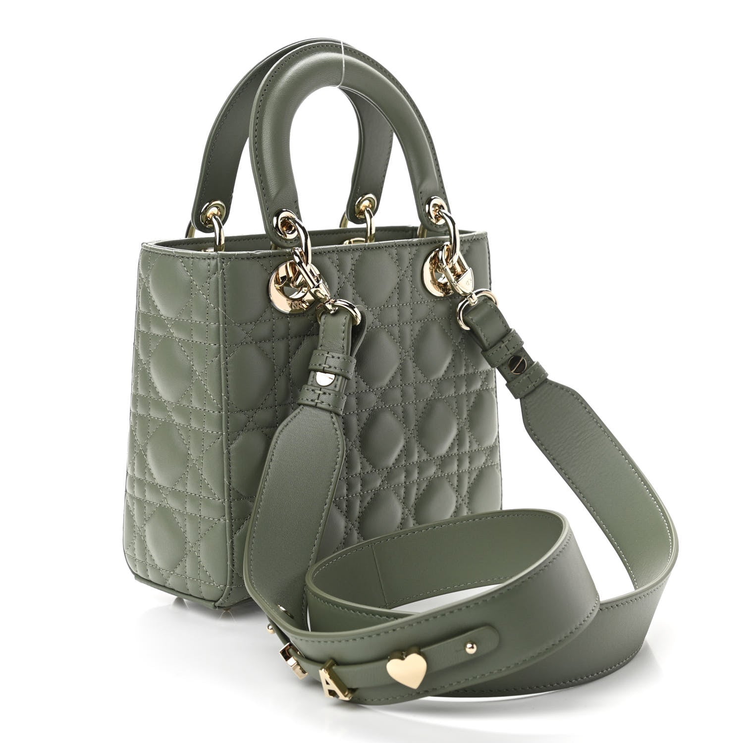 Christian Dior Lambskin Cannage Small My ABCDior Lady Dior Cedar Green 3 of 9