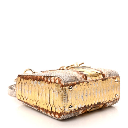 Christian Dior Snakeskin Mini Lady Dior Beige Gold 4 of 9