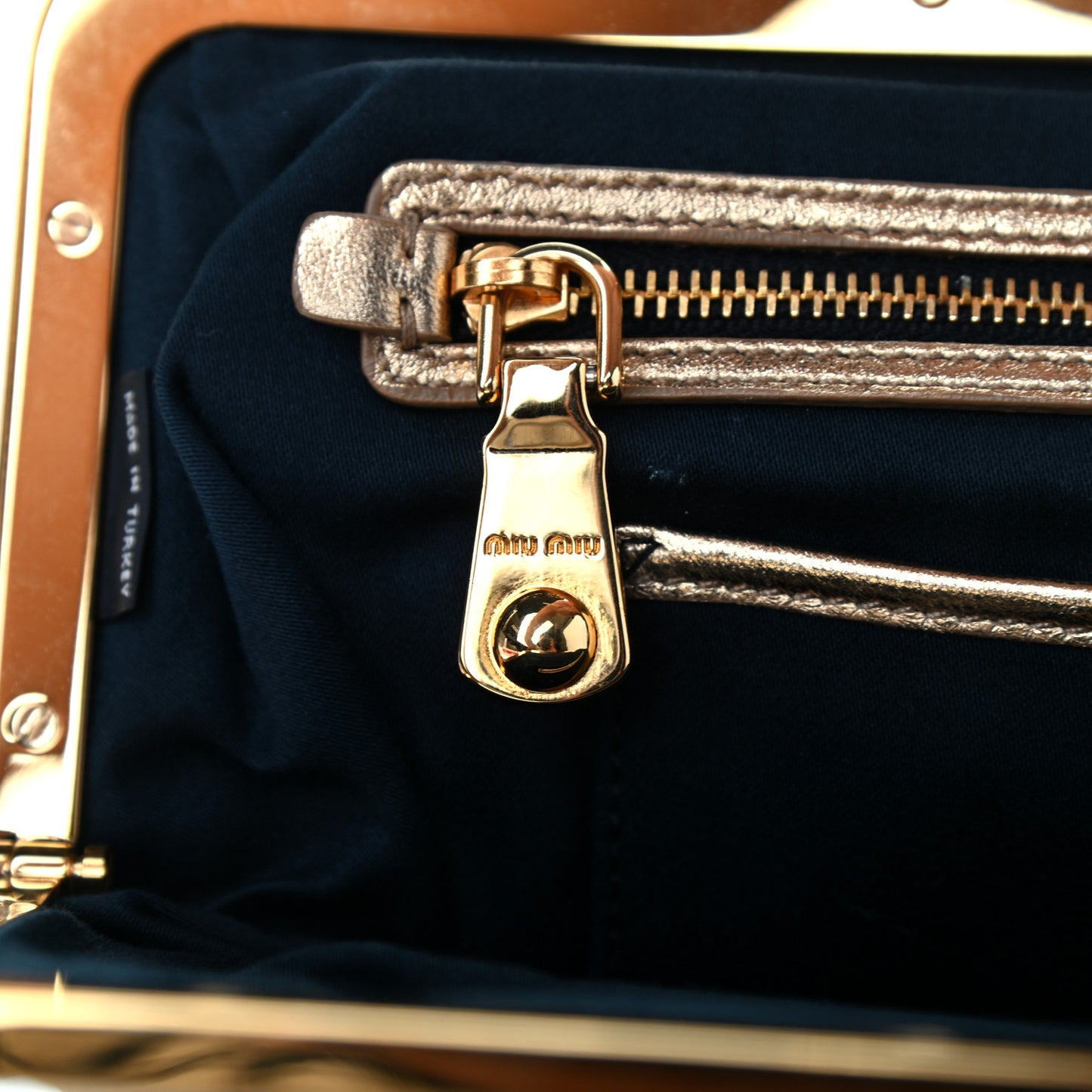 Metallic Nappa Matelasse Clutch Gold