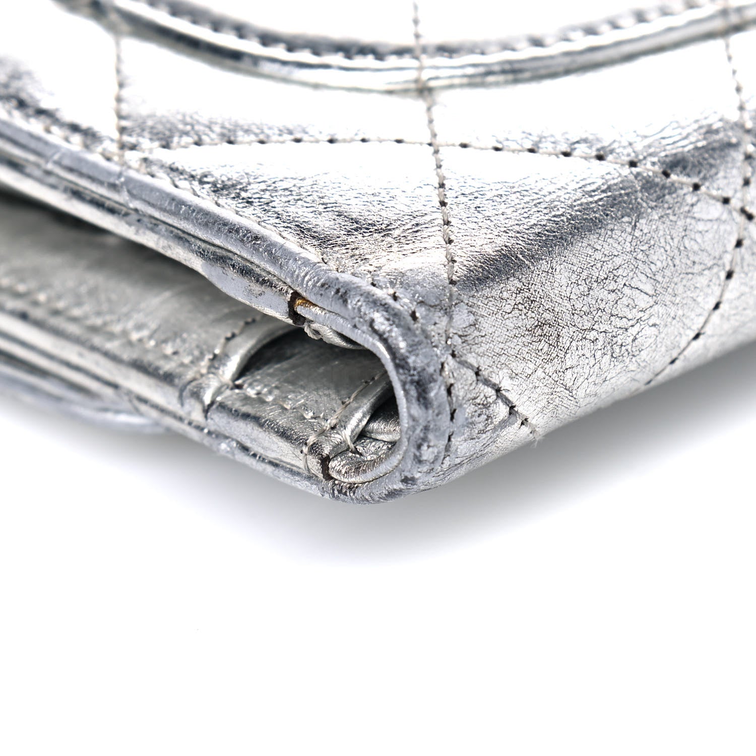 Chanel Metallic Aged Calfskin Quilted Reissue Long Flap Wallet Light Silver 9 of 15