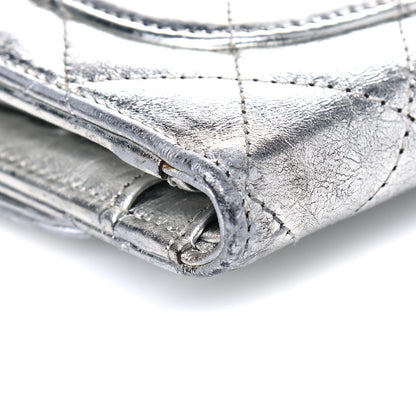 Chanel Metallic Aged Calfskin Quilted Reissue Long Flap Wallet Light Silver 9 of 15