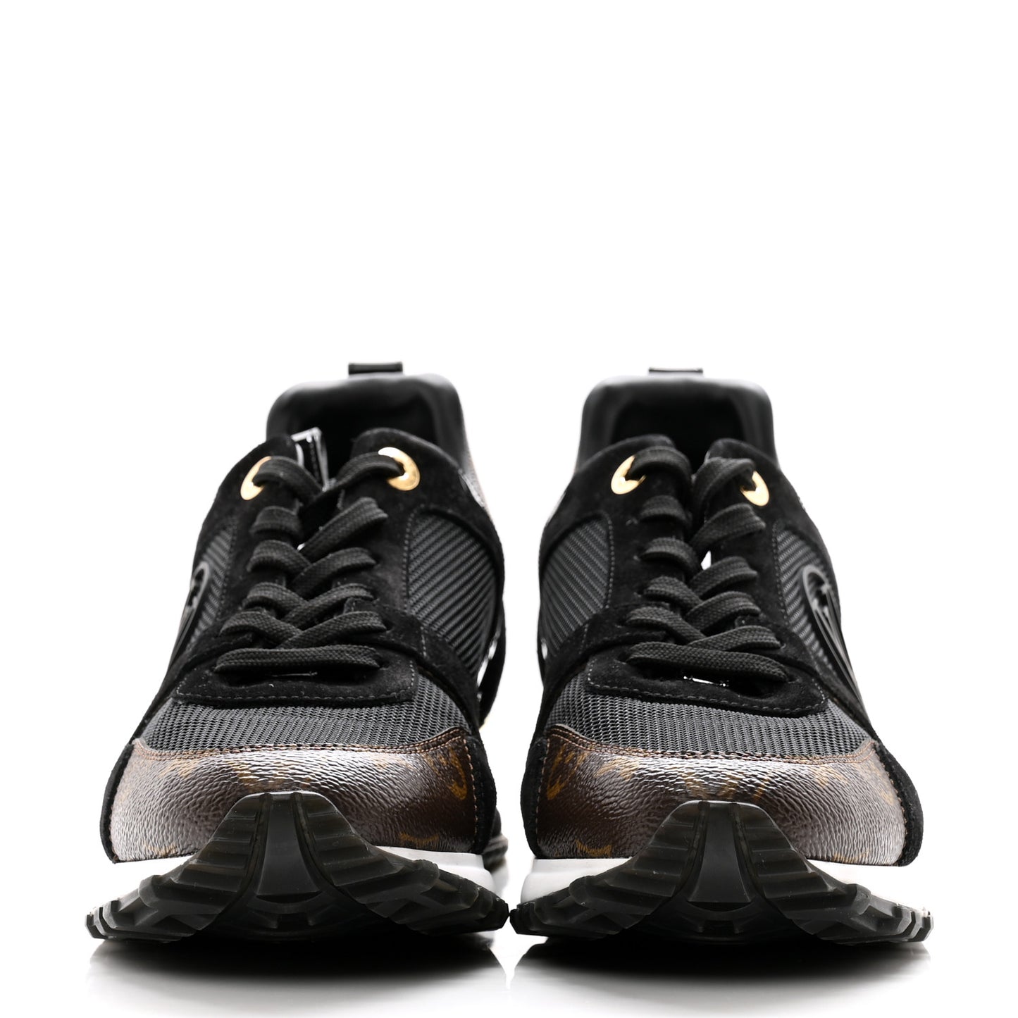Suede Monogram Run Away Sneakers 39 Black