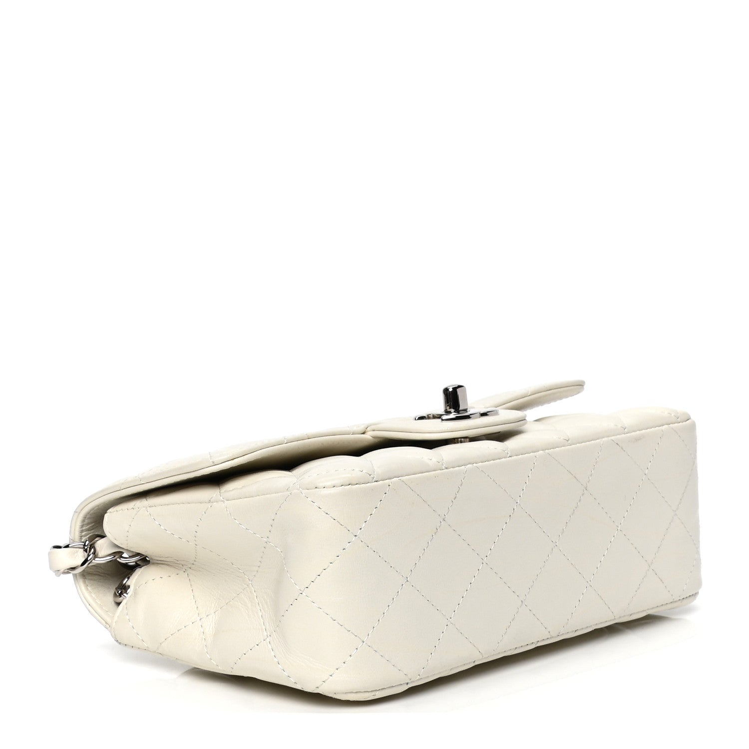Chanel Calfskin Quilted Mini Rectangular Flap White 3 of 4