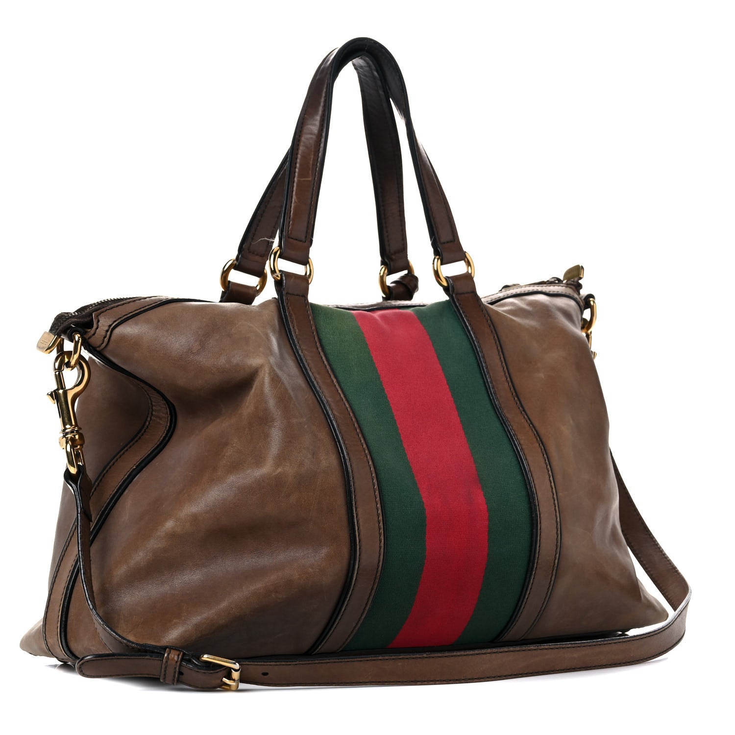 Gucci Calfskin Web Medium Rania Top Handle Bag Grey Field 2 of 46