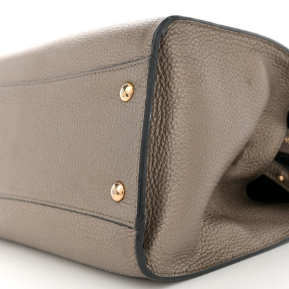 Salvatore Ferragamo Metallic Hammered Calfskin Double Handle Small Amy Tote Graphite 10 of 13