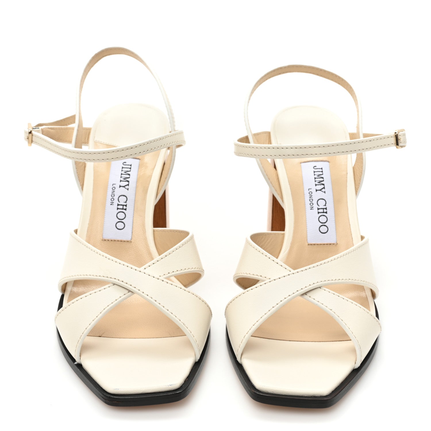 Jimmy Choo Calfskin Joya 85mm Sandals 37 Ivory 2 of 11