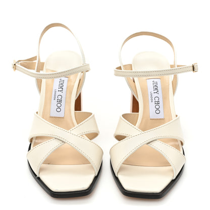 Jimmy Choo Calfskin Joya 85mm Sandals 37 Ivory 2 of 11