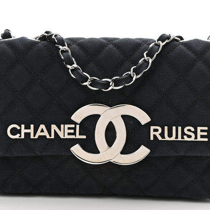 Chanel Canvas Quilted CC Cruise Flap Black 8 of 12