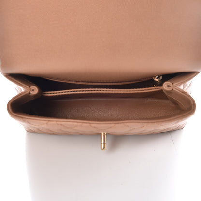 Chanel Caviar Lizard Quilted Mini Coco Handle Flap Beige 7 of 9