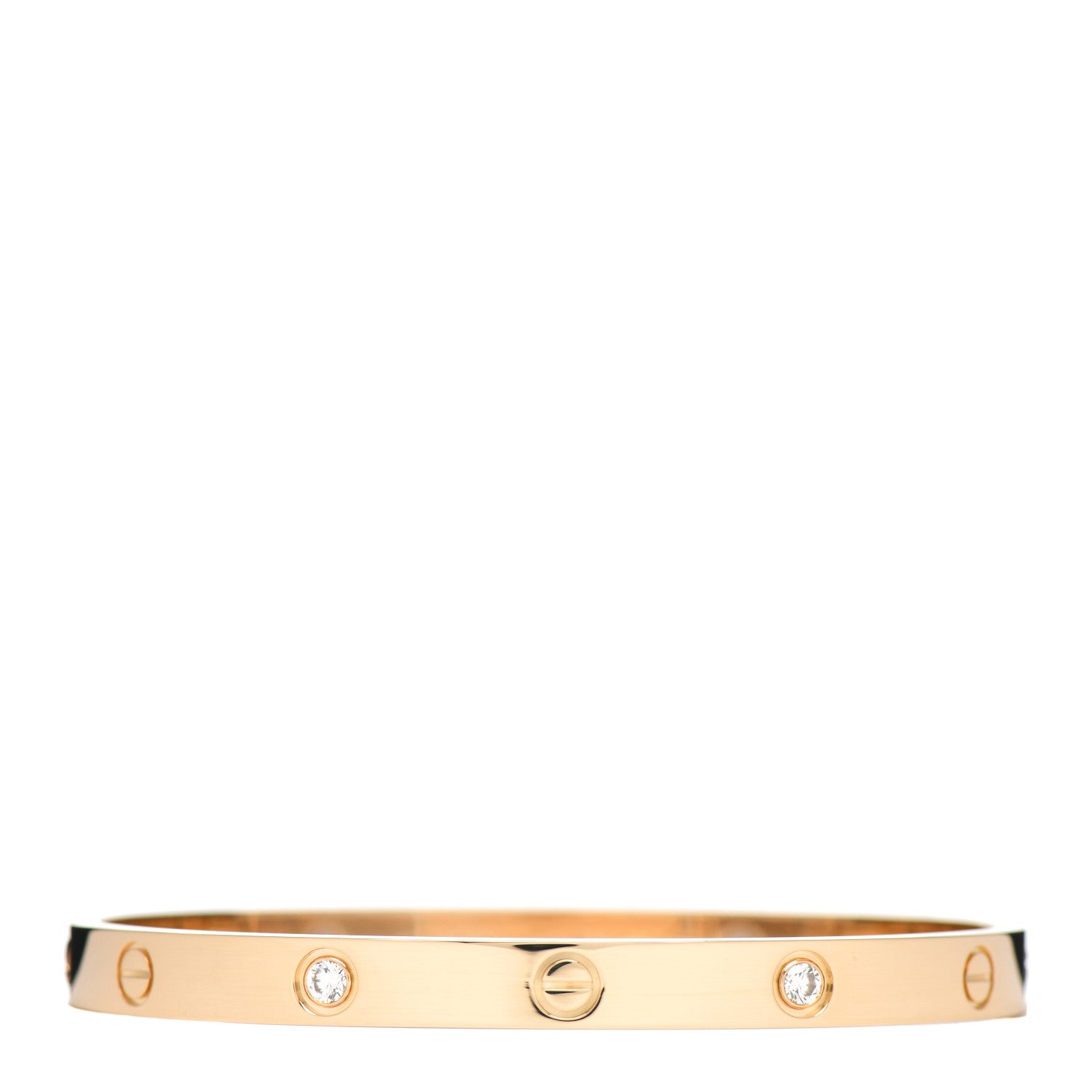Cartier 18K Yellow Gold 4 Diamond LOVE Bracelet 19 3 of 7