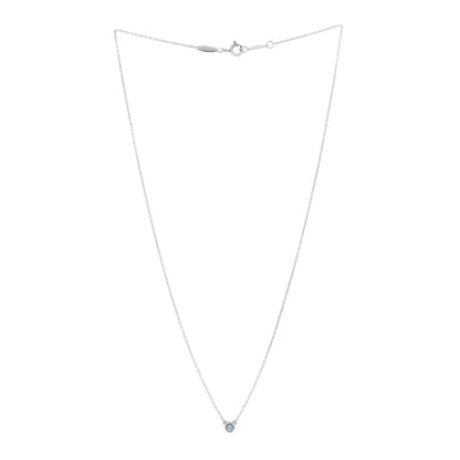 Tiffany Sterling Silver Aquamarine Elsa Peretti Color by the Yard Pendant Necklace 3 of 5