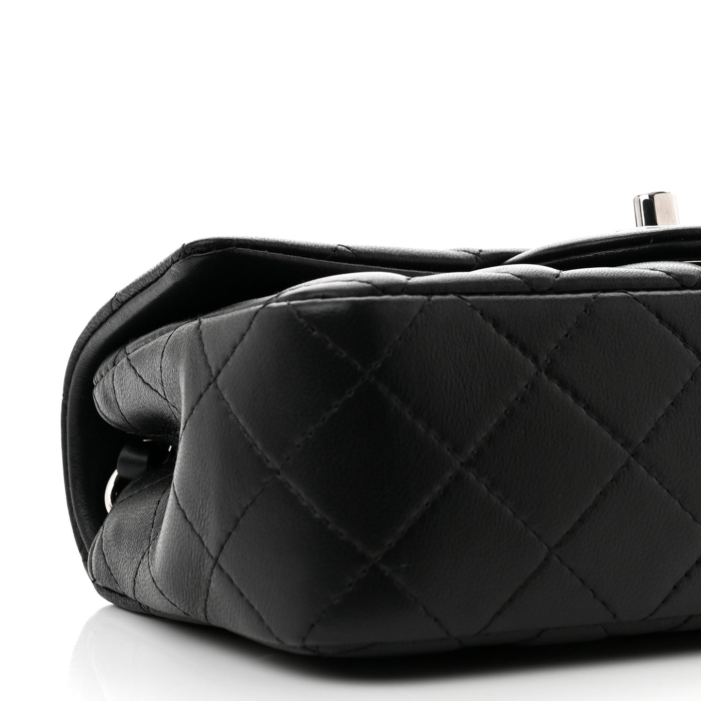 Lambskin Quilted Mini Rectangular Flap Black