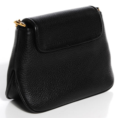 Gucci Pebbled Calfskin Small 1973 Chain Shoulder Bag Black 3 of 9