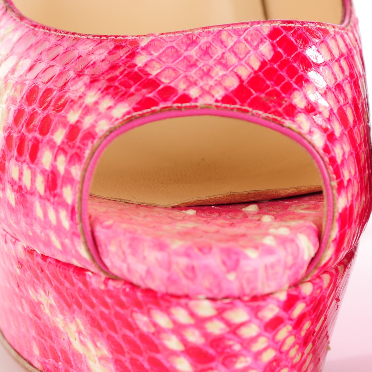 Python Lady Peep 150 Pumps 37.5 Rose Matador