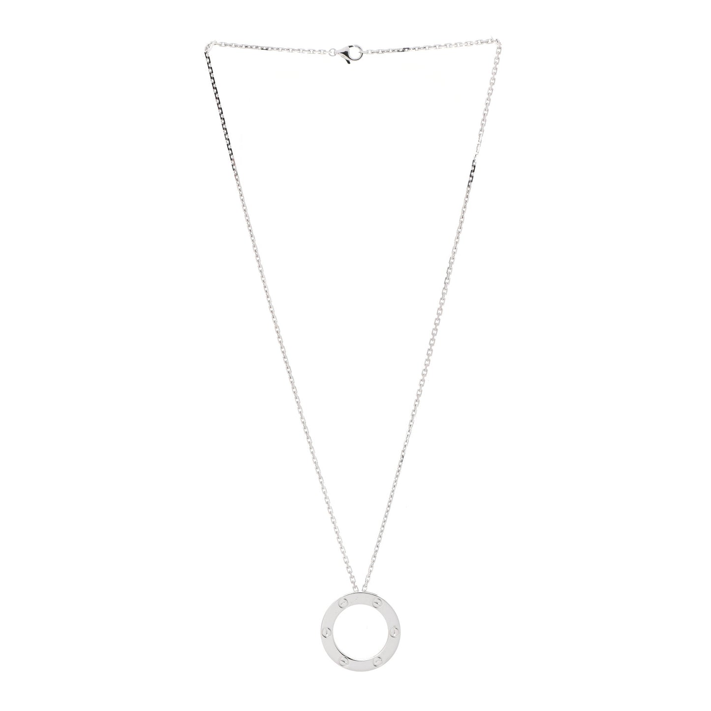 18K White Gold LOVE Pendant Necklace