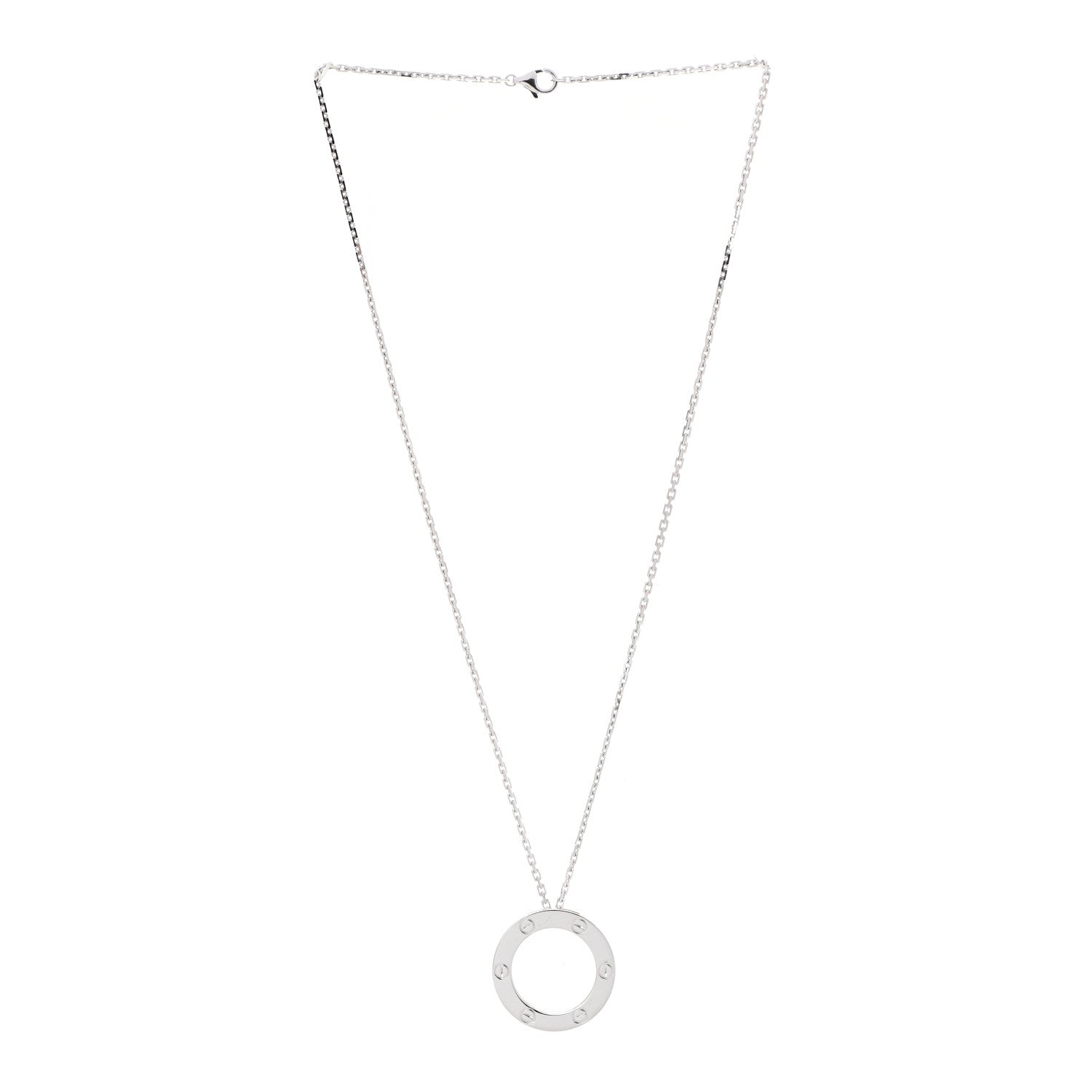 Cartier 18K White Gold LOVE Pendant Necklace 3 of 7