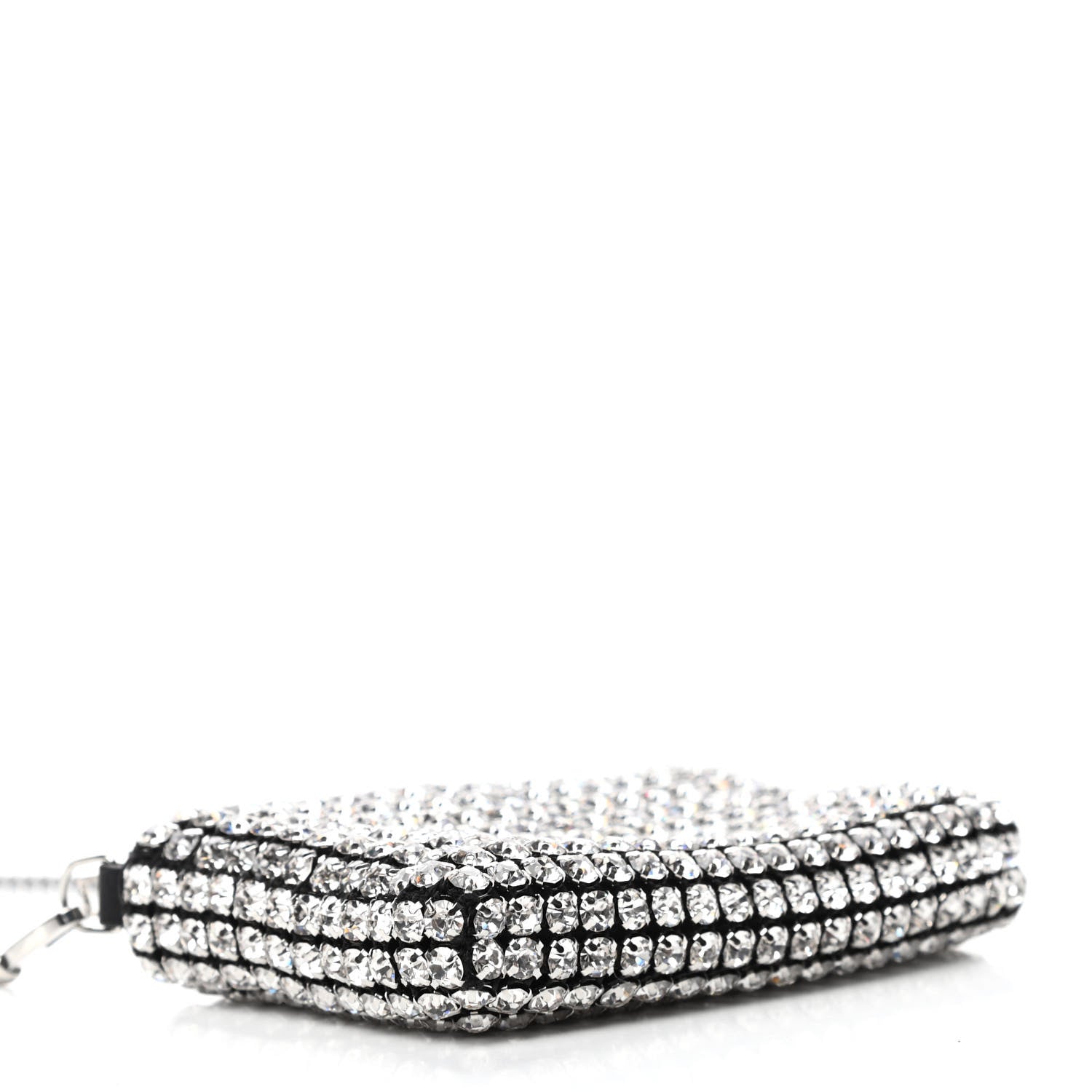 Alexander Wang Mesh Crystal Rhinestone Nano Heiress Shoulder Bag Black Silver 3 of 4