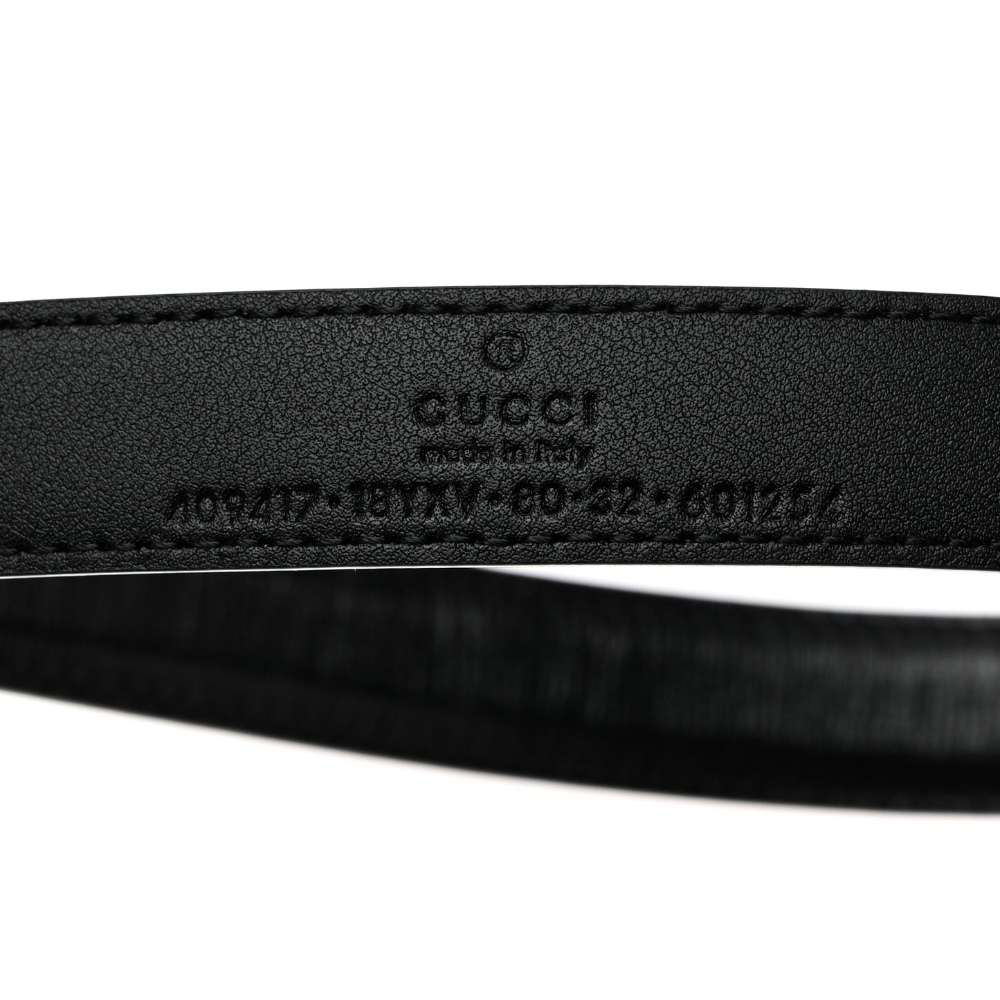 Azalea Calfskin Enamel Monochrome Double G 20mm Belt 80 32 Black