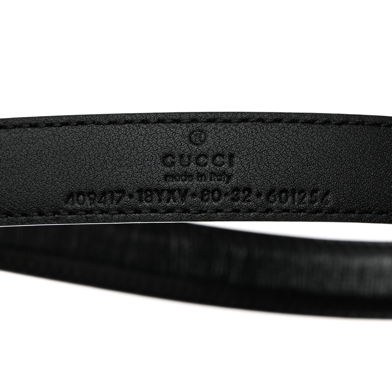 Gucci Azalea Calfskin Enamel Monochrome Double G 20mm Belt 80 32 Black 6 of 7