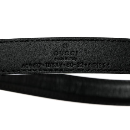 Gucci Azalea Calfskin Enamel Monochrome Double G 20mm Belt 80 32 Black 6 of 7