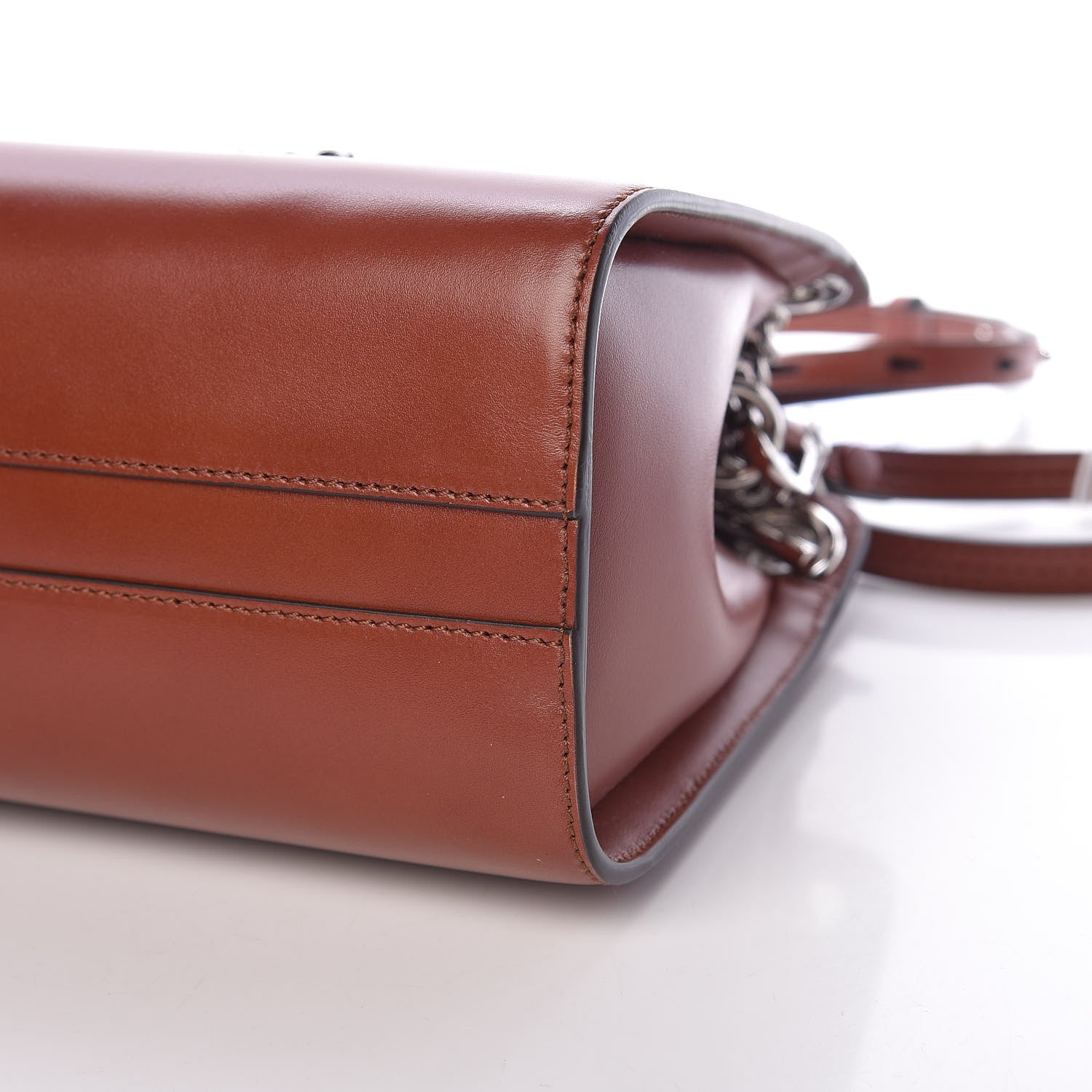 Chloe Shiny Calfskin Mini Annie Shoulder Bag Sepia Brown 10 of 11