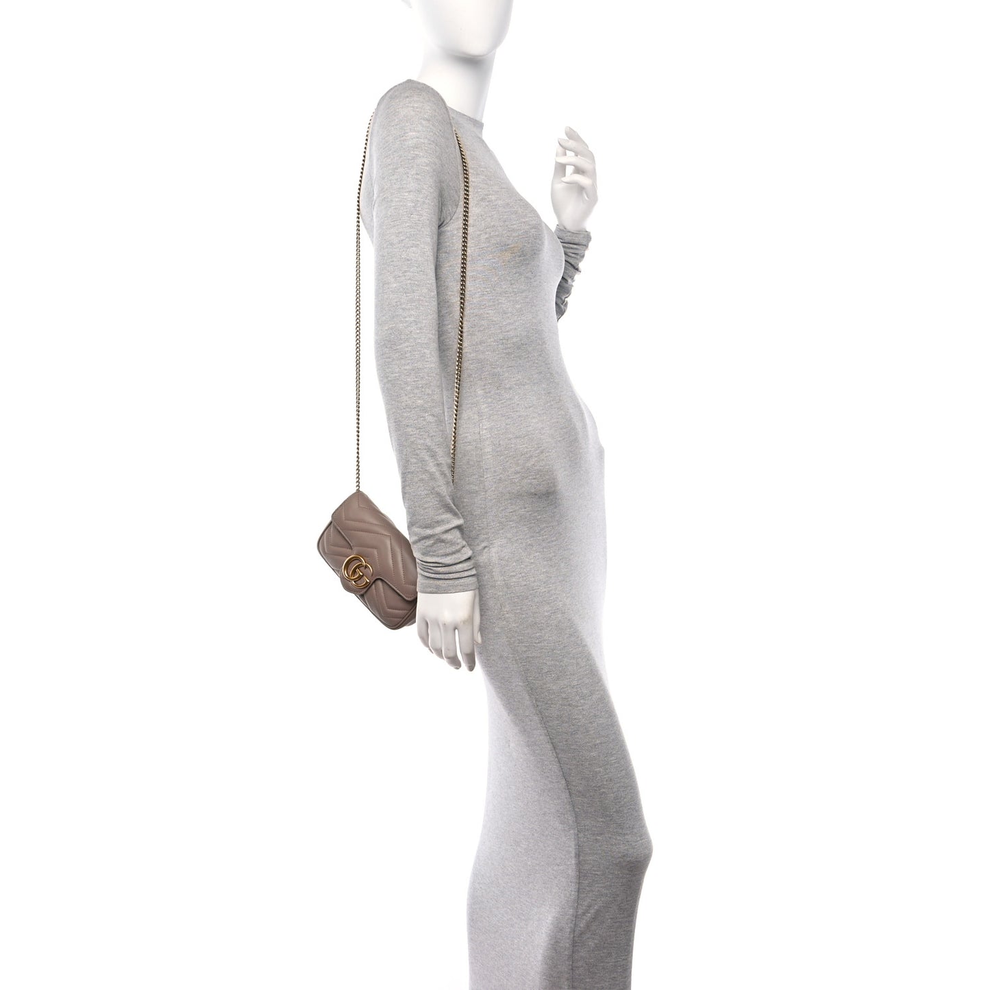 Calfskin Matelasse Super Mini GG Marmont Shoulder Bag Porcelain Rose