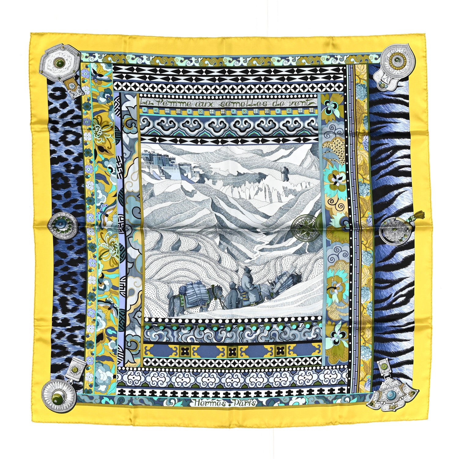 Hermes Silk La Femme Aux Semelles De Vent Scarf 90 1 of 5