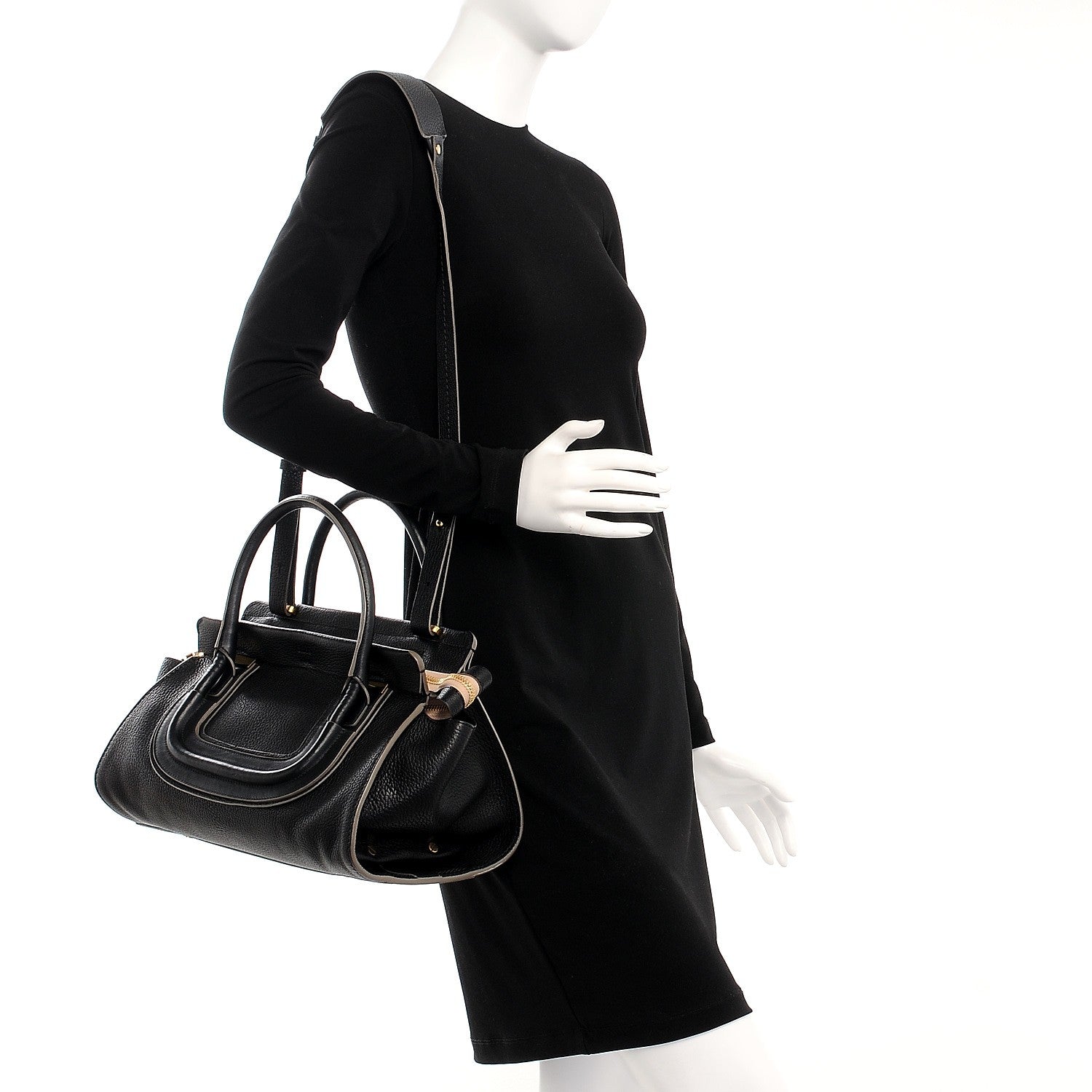 Chloe Calfskin Medium Everston Satchel Black 2 of 8
