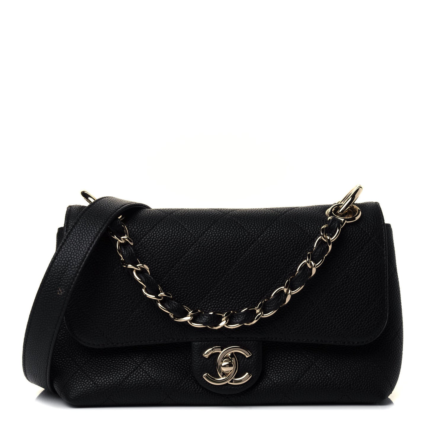 Caviar Quilted City Walk Flap Black