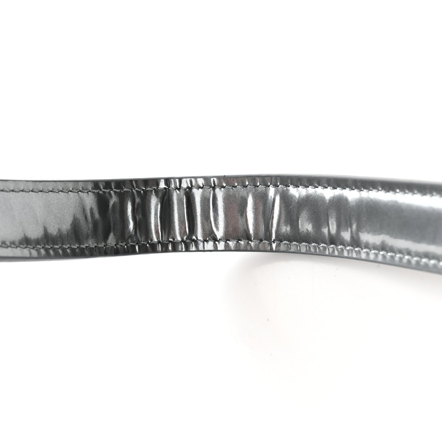 Metallic Patent Micro-Cannage Medium Diorama Flap Bag Silver