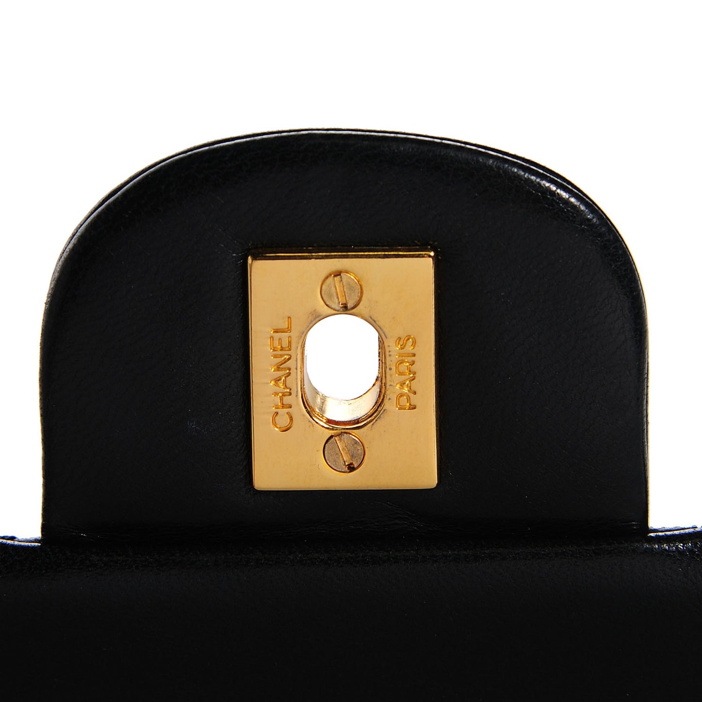 Lambskin Quilted Medium Double Flap Black