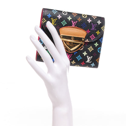Louis Vuitton Monogram Multicolor Joey Wallet Black Grenade 2 of 7