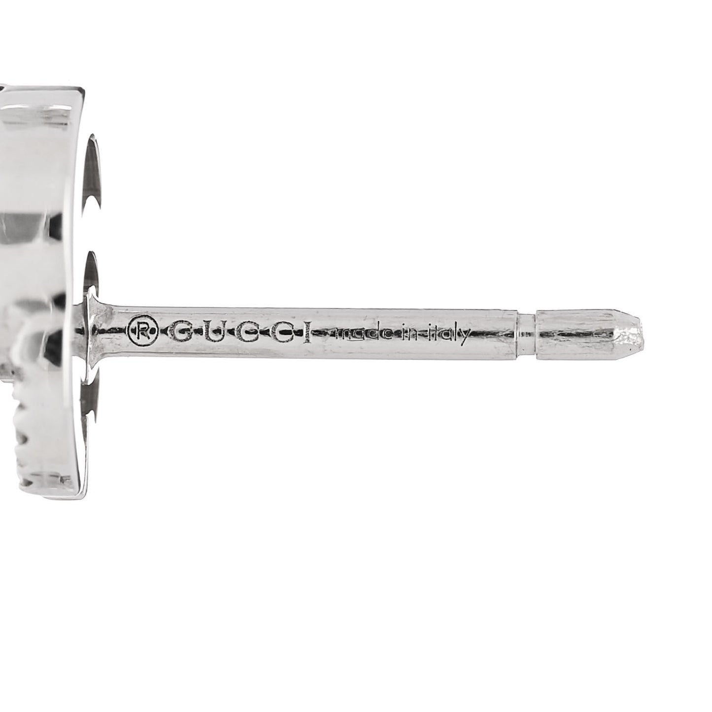 18K White Gold Diamond Running G Earrings