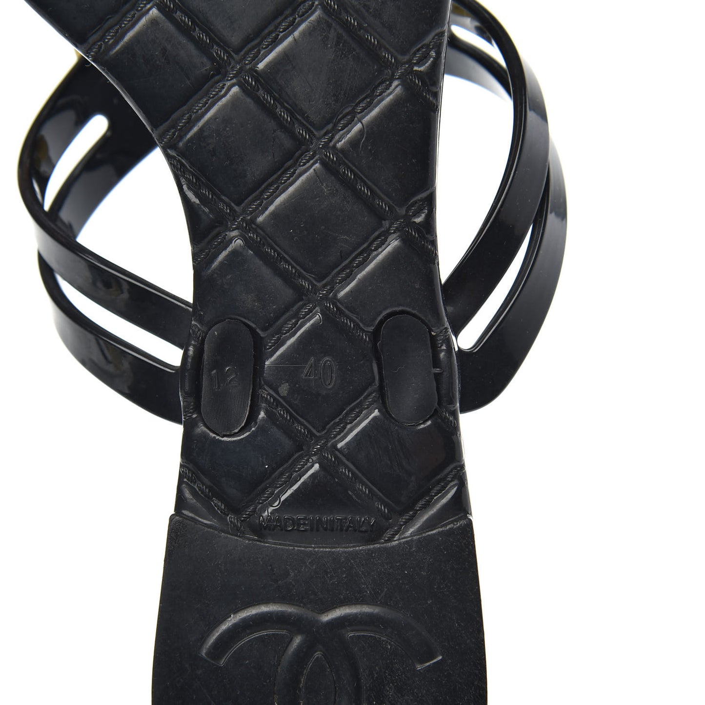 Jelly Camellia Thong Sandals 40 Black Ivory