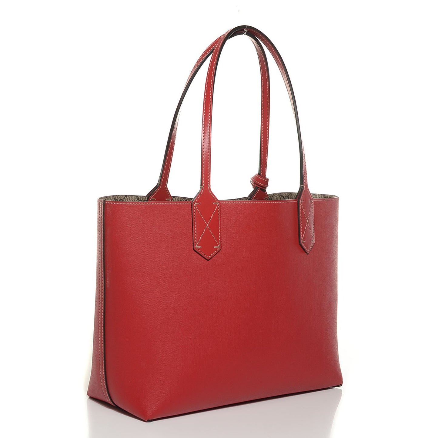 GG Supreme Monogram Small Reversible Tote Beige Red