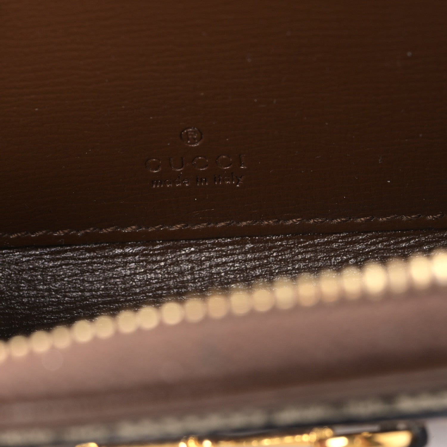 Gucci GG Supreme Monogram Azalea Calfskin Horsebit 1955 Zip Around ID Card Case Wallet Beige Ebony Brown Sugar 6 of 8