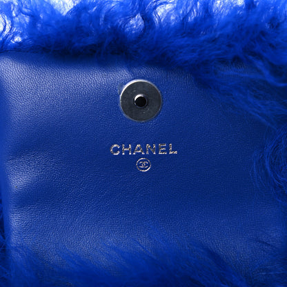 Chanel Shearling Lambskin CC Hook Card Holder Blue 6 of 11
