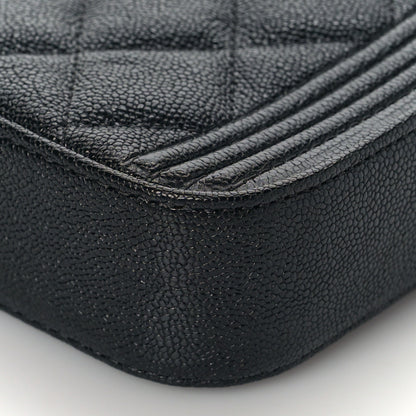 Chanel Caviar Quilted Small Boy Clutch With Chain Black 9 of 10