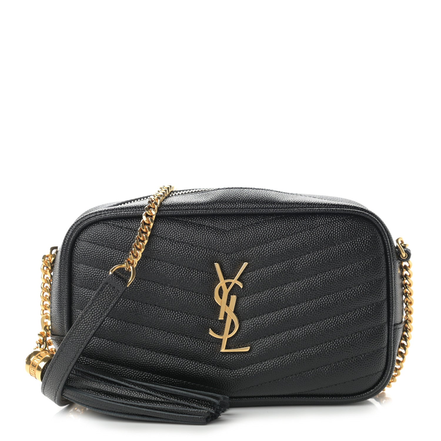Saint Laurent Grain De Poudre Matelasse Monogram Mini Lou Camera Bag Black 1 of 11