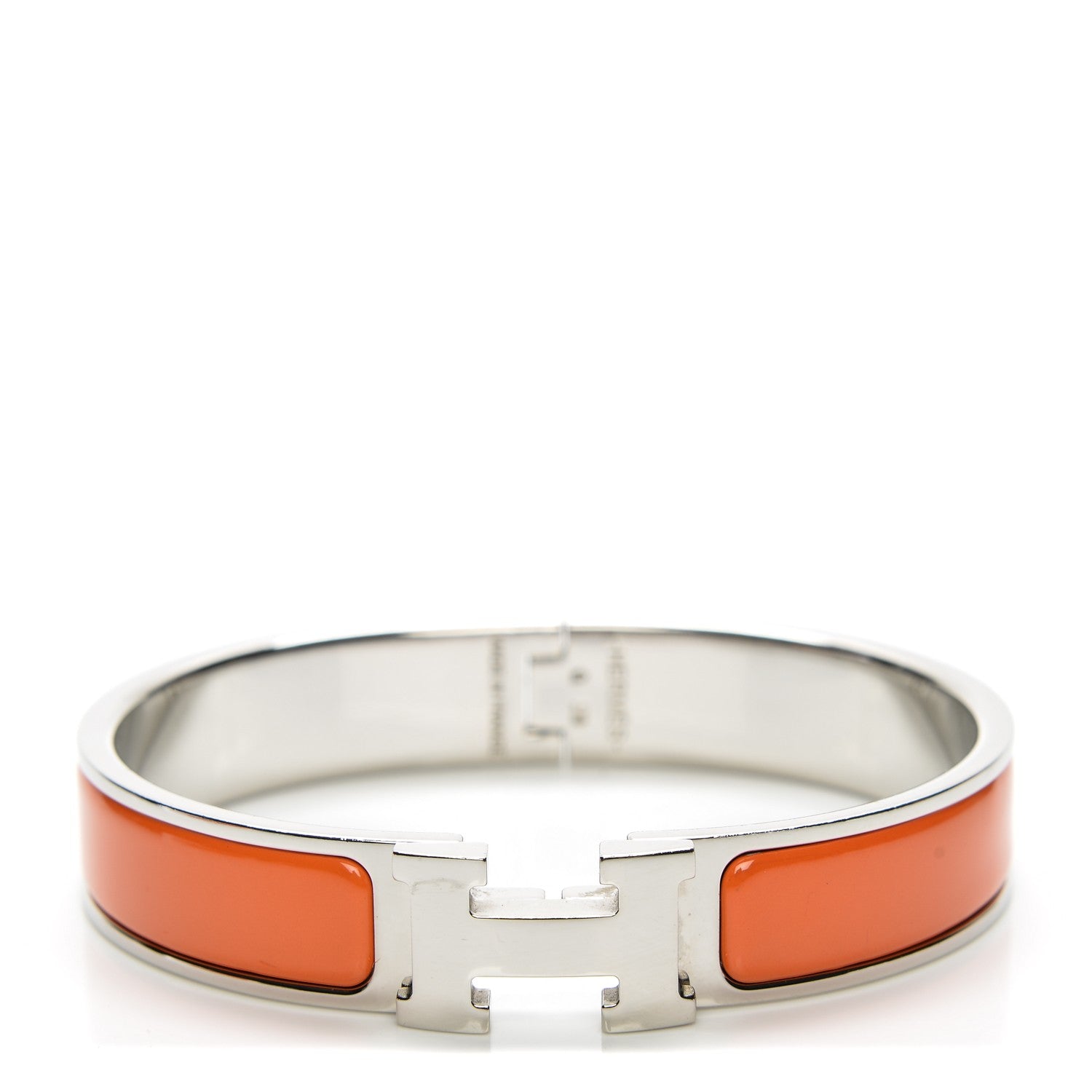 Hermes Enamel Clic Clac H Narrow Bracelet PM Orange 1 of 5