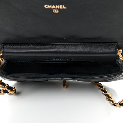 Chanel Calfskin Quilted Coco Mail Clutch With Chain Black 5 of 10