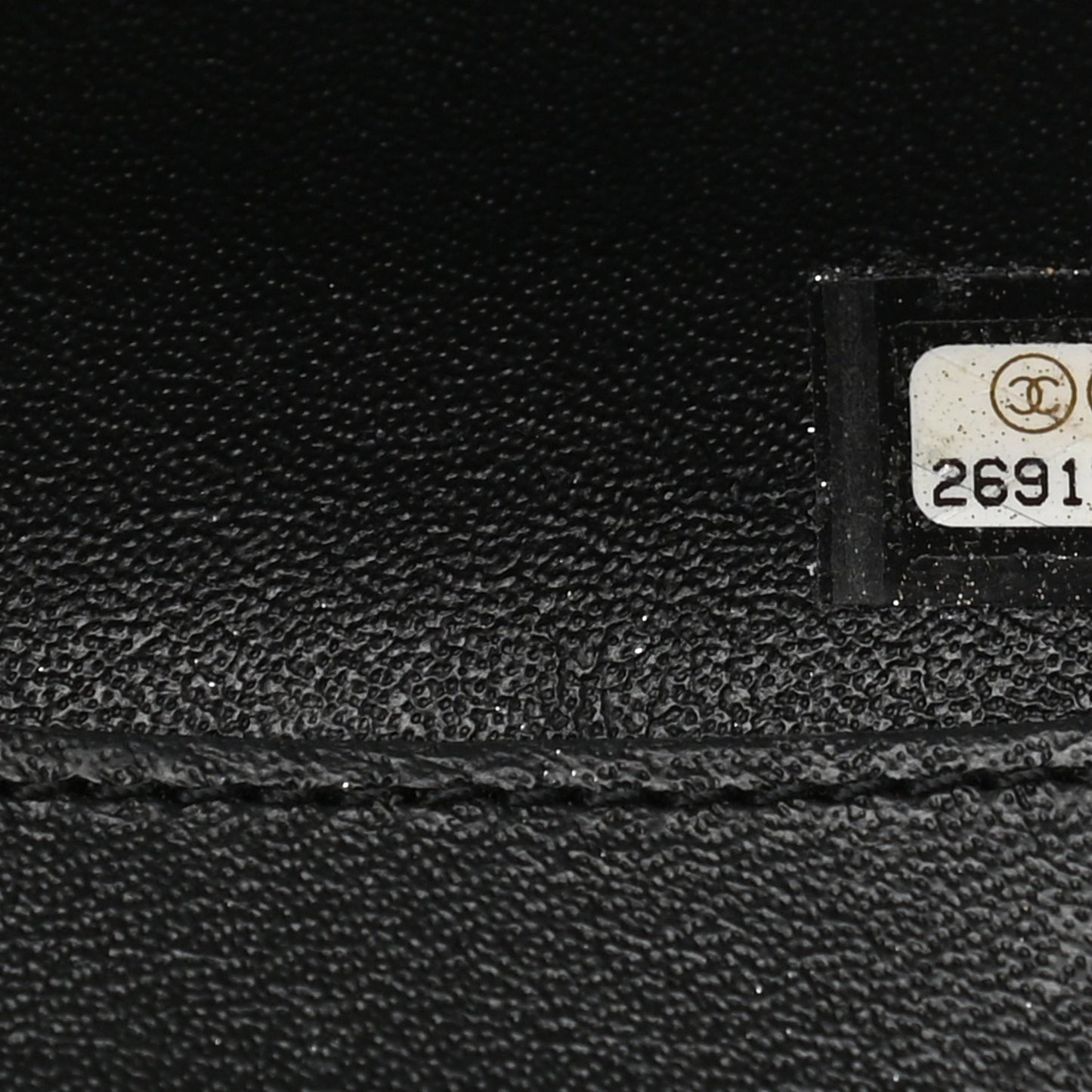Calfskin Chevron Stitched Evening Bag Black