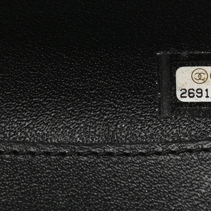 Chanel Calfskin Chevron Stitched Evening Bag Black 7 of 10