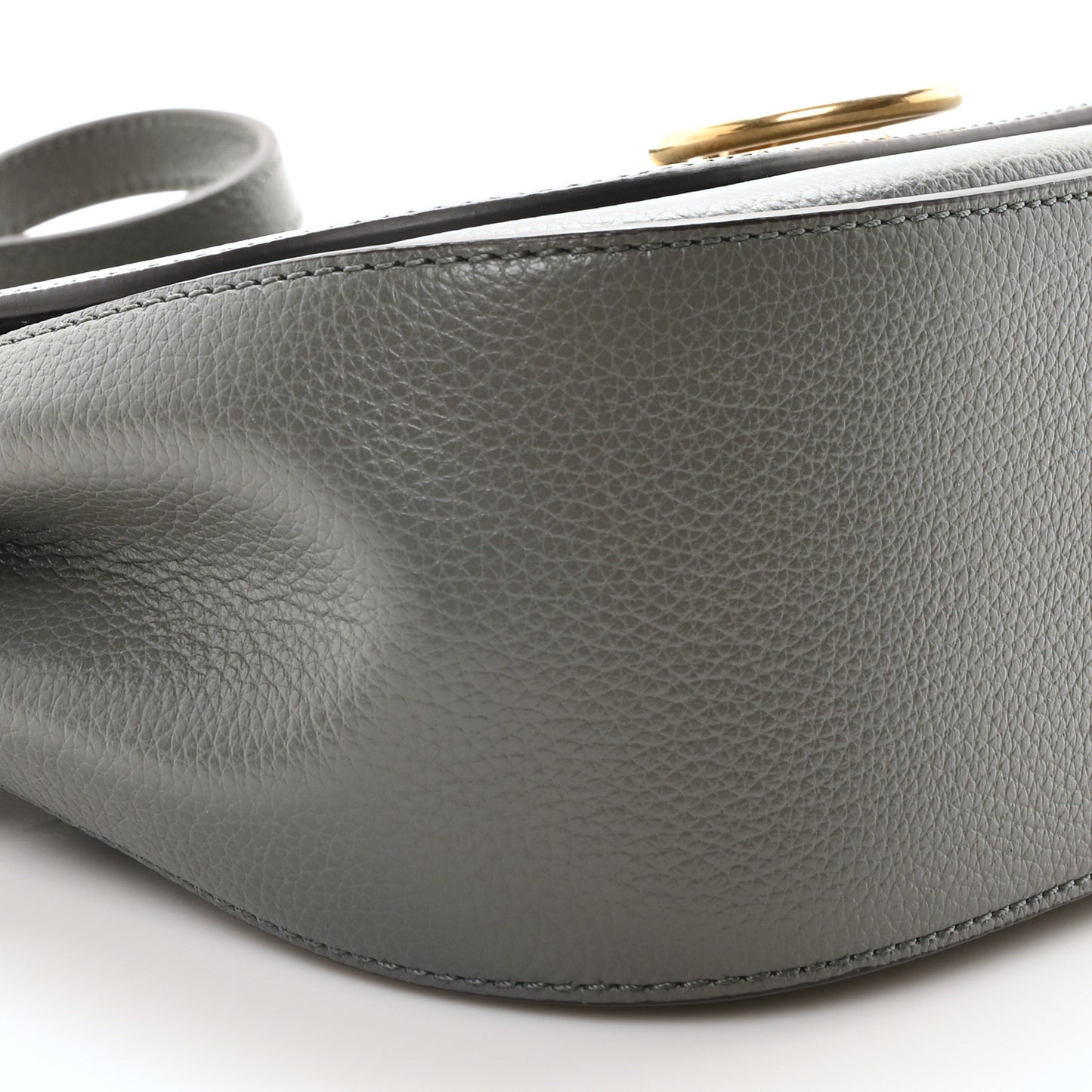 Small Classic Grain Calfskin Small Amberley Satchel Charcoal