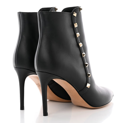 Valentino Garavani Smooth Calfskin Rockstud 85mm Ankle Boots 37 Black 4 of 20