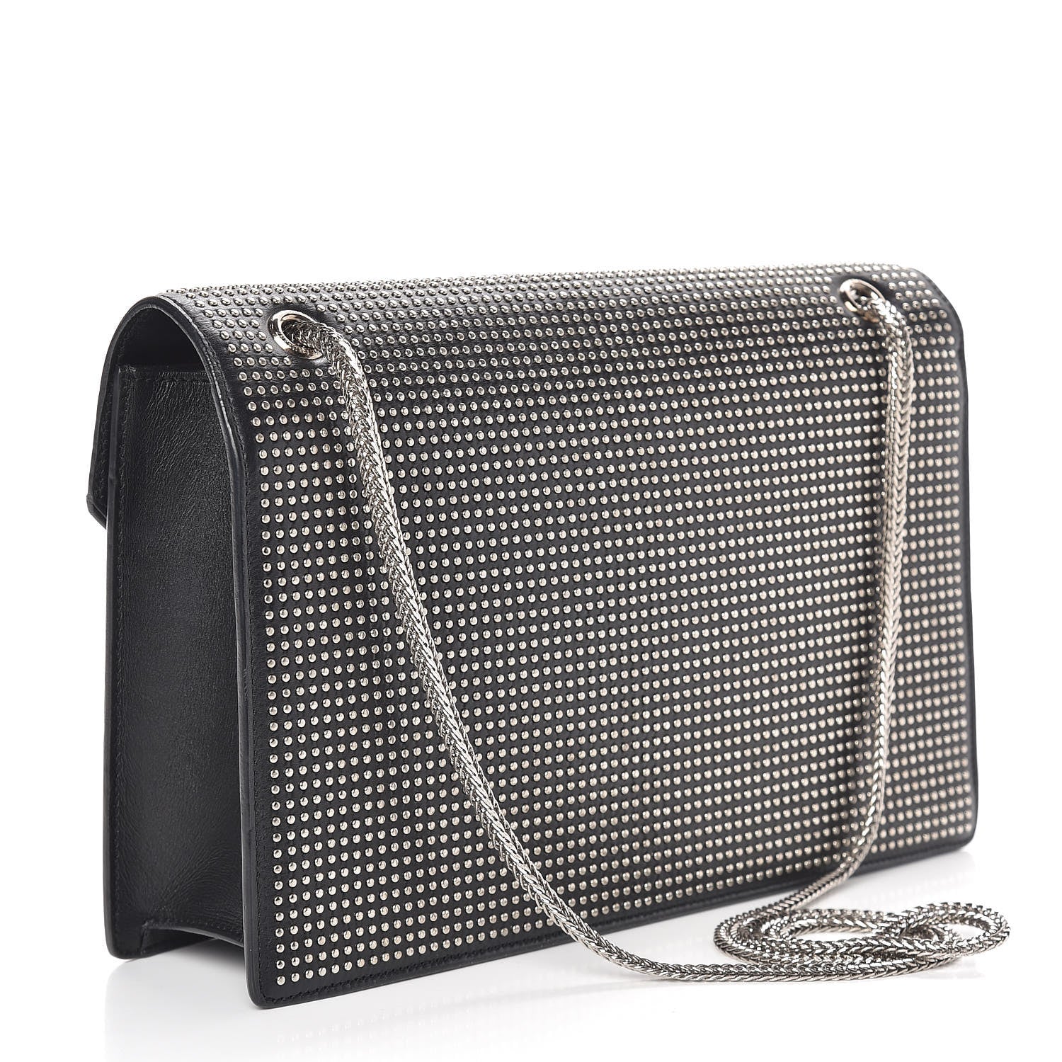 Saint Laurent Calfskin Studded Medium Betty Black 3 of 15