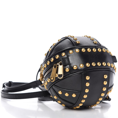 Gucci Calfskin Studded Mini Tifosa Baseball Shaped Shoulder Bag Black 4 of 10